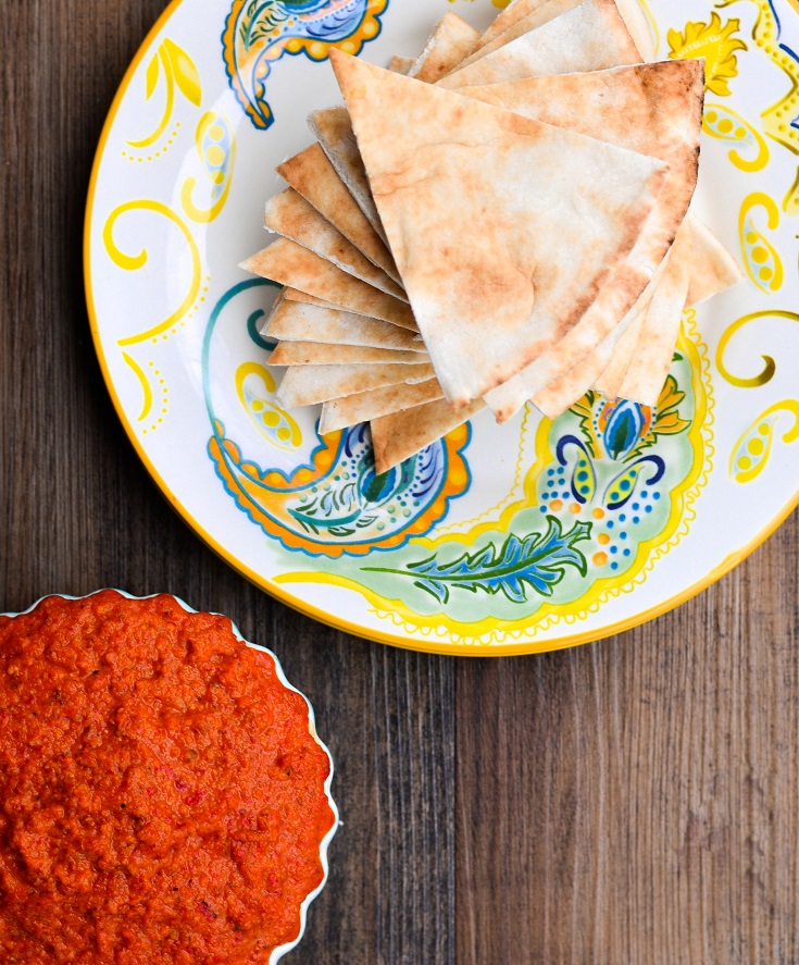 Lebanese Muhammara (Roasted Red Pepper and Walnut Dip)