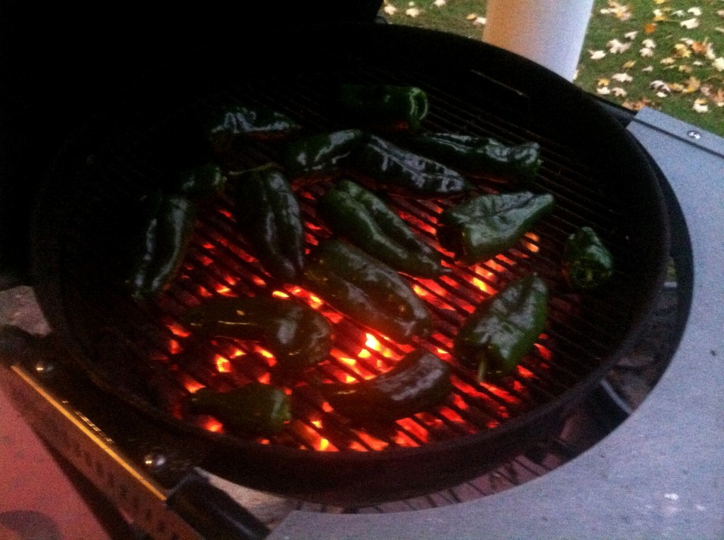 Chicken Cheddar and Gouda Stuffed Poblano Peppers