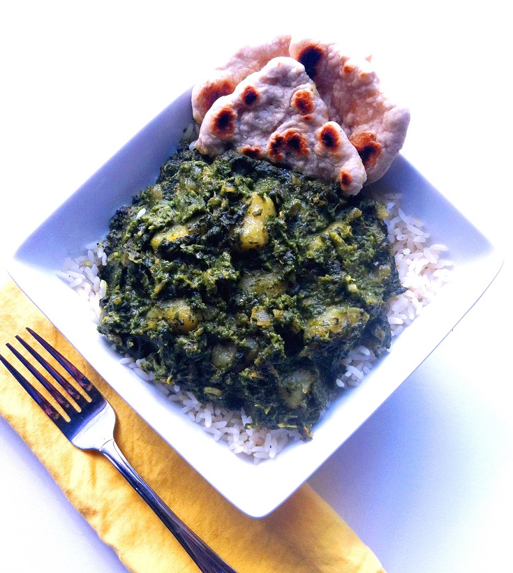 Easy Indian Spinach and Potato Curry (Aloo Saag)