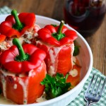 Italian Stuffed Peppers with a Creamy Alfredo Sauce