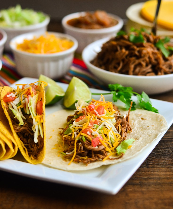 Slow Cooker (Crock Pot) Brisket Tacos | thespicekitrecipes.com