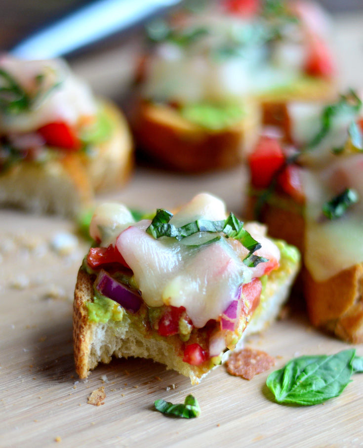 Italian Bruschetta Melts with Avocado Spread