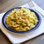 Havarti, Dill, and Yogurt Pasta with Peas, Bacon and Chicken