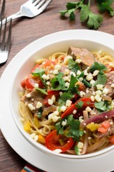 Fajita Noodle Bowl. One pot 30 minutes is a perfect weeknight meal! - The Spice Kit Recipes (www.thespicekitrecipes.com)