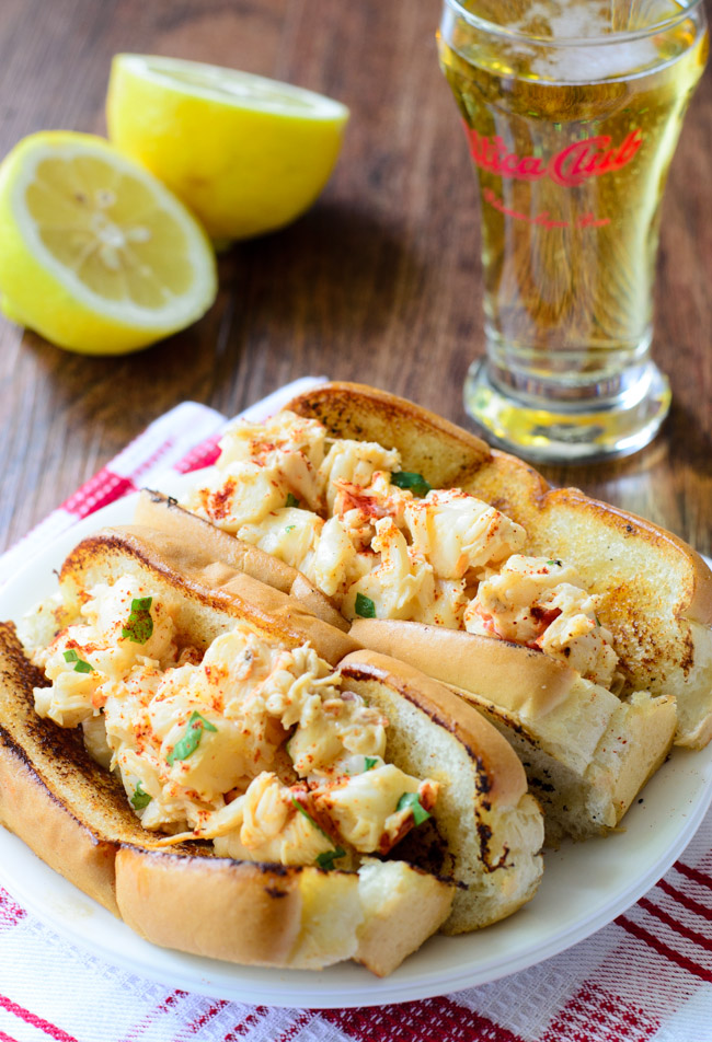 Maine Lobster Roll in a butter lemon sauce and a touch of mayo.  The Spice Kit Recipes (www.thespicekitrecipes.com)
