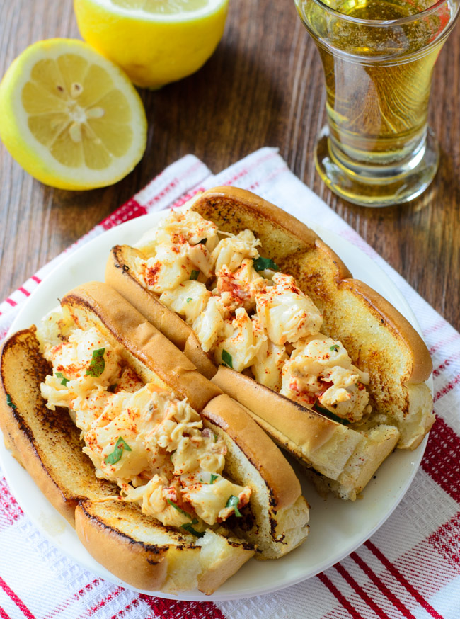 Maine Lobster Roll in a butter lemon sauce and a touch of mayo.  The Spice Kit Recipes (www.thespicekitrecipes.com)