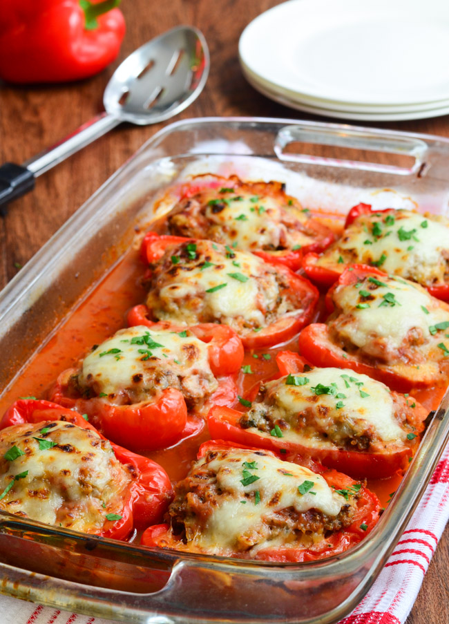 Cheesy Lebanese Kofta and Quinoa Stuffed Peppers- The Spice KIt Recipes (www.thespicekitrecipes.com)