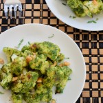 Roasted Cauliflower with Curried Cashew Cilantro Pesto