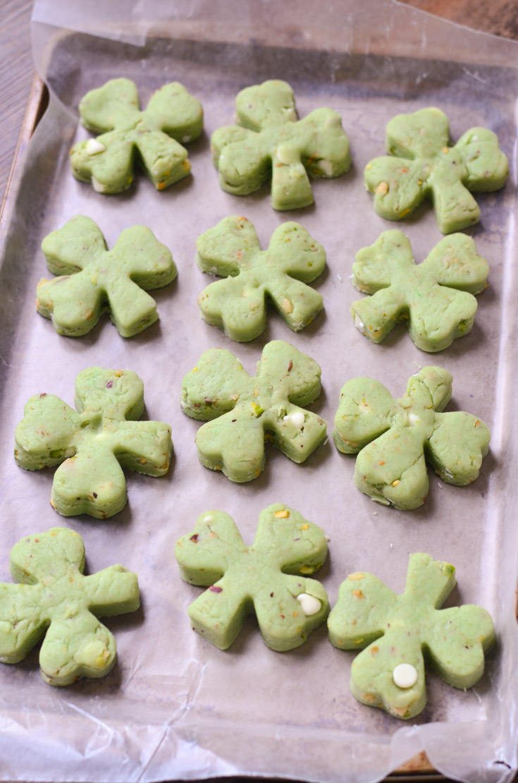 Shamrock Pistachio Cookies with Bailey's Irish Cream Glaze 